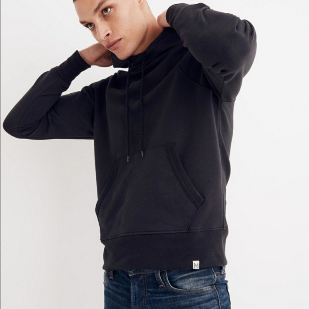 Madewell NWT Men's Black Pullover Hoodie Sweatshirt